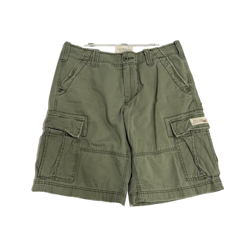 Denim & Supply Ralph Lauren Cargo Shorts Mens Tag Size 32 Green Tactical  Army